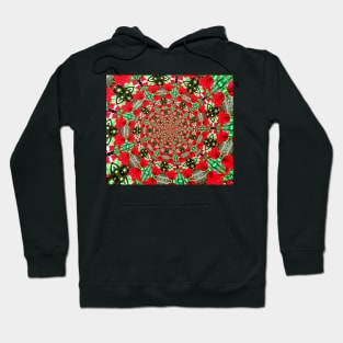 Fringy red tulip swirl Hoodie